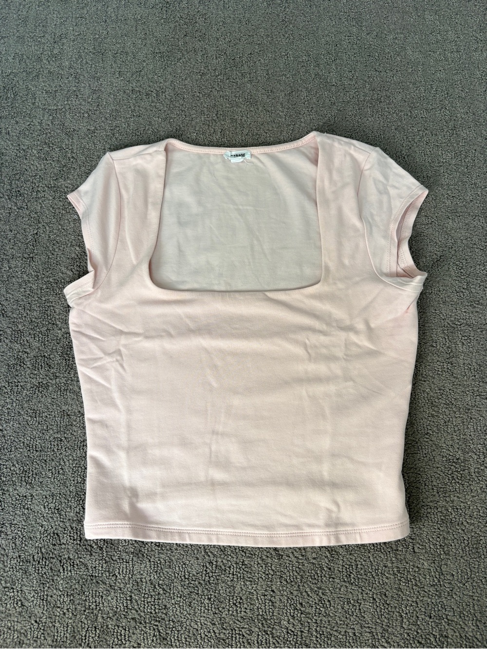 Garage Pale Pink Square Neck Cap Sleeve Tee